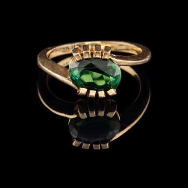 Pre-Owned 14K By-Pass Design Green Tourmaline Ring