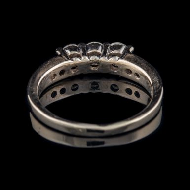 Pre-Owned 14K Three-Diamond Ring with Accents