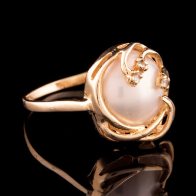 Pre-Owned 14K Mabe Pearl and Diamond Ring
