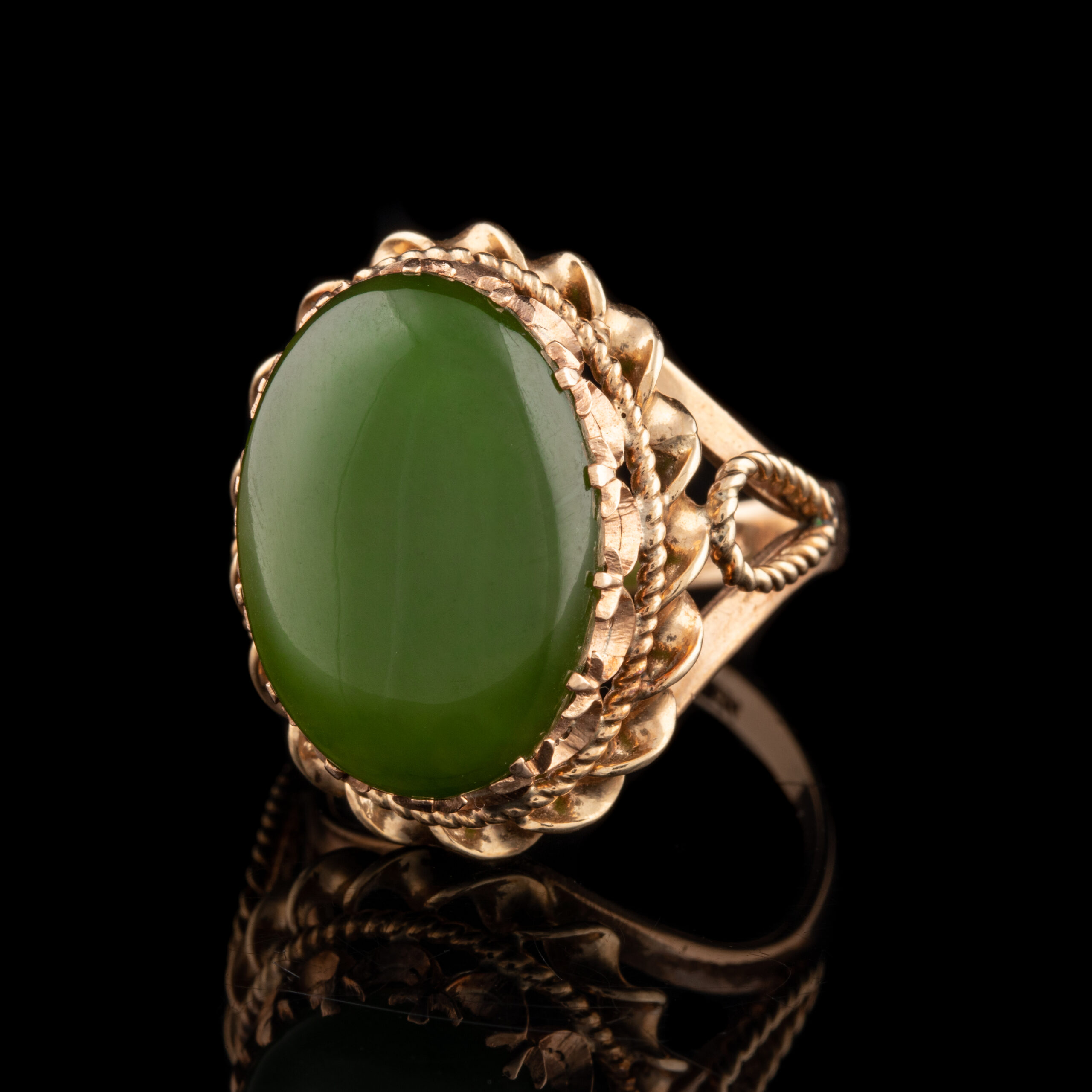 PreOwned 14K Nephrite Jade Ring
