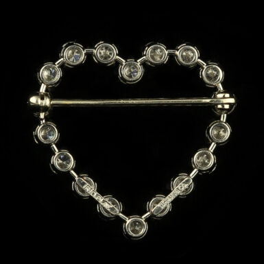 Vintage Platinum Tiffany & Co Diamond Heart Brooch