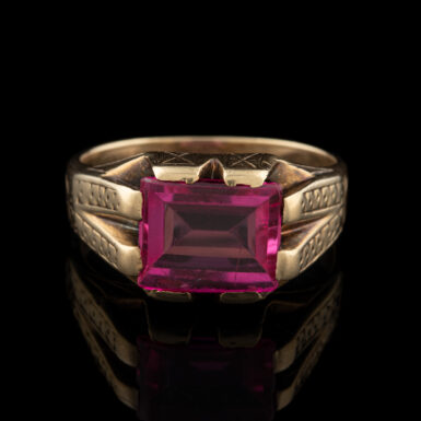 Vintage 10K Synthetic Pink Ruby Ring