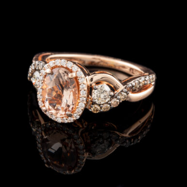 Pre-Owned 14K Rose Gold Le Vian Morganite & Diamond Ring