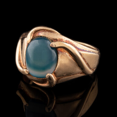 Vintage 14K Blue Agate Ring