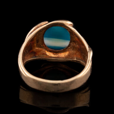 Vintage 14K Blue Agate Ring
