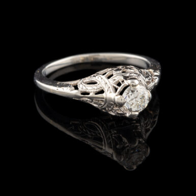 Vintage 14k/18k Diamond Filigree Ring