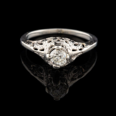 Vintage 14k/18k Diamond Filigree Ring