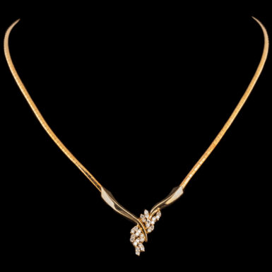 Pre-Owned Diamond " V" Necklace in 14k Yellow Gold