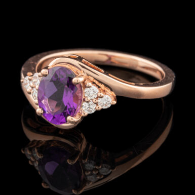 Pre-Owned Amethyst and Diamond Ring
