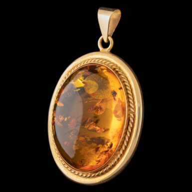 Pre-Owned 18k Yellow Gold Amber Pendant