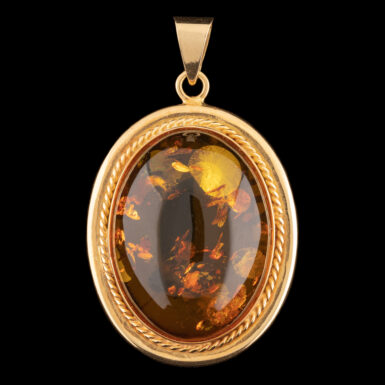 Pre-Owned 18k Yellow Gold Amber Pendant