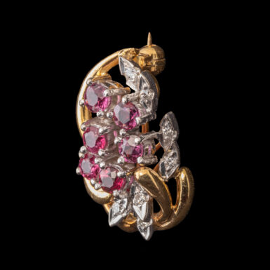 Pre-Owned 18k Diamond and Ruby Pin
