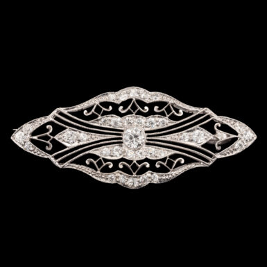 Vintage Edwardian Platinum VS1 Diamond Brooch/Pendant