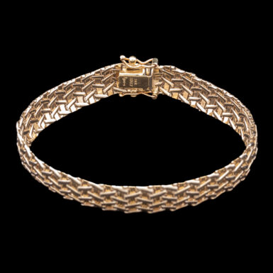 Pre-Owned 14k Basket Weave Pattern Bracelet