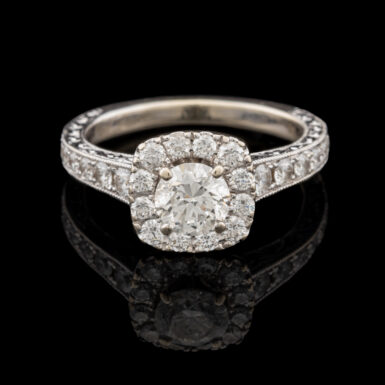 Pre-Owned Halo Cushion Setting 14K Diamond Ring by Neil Lane