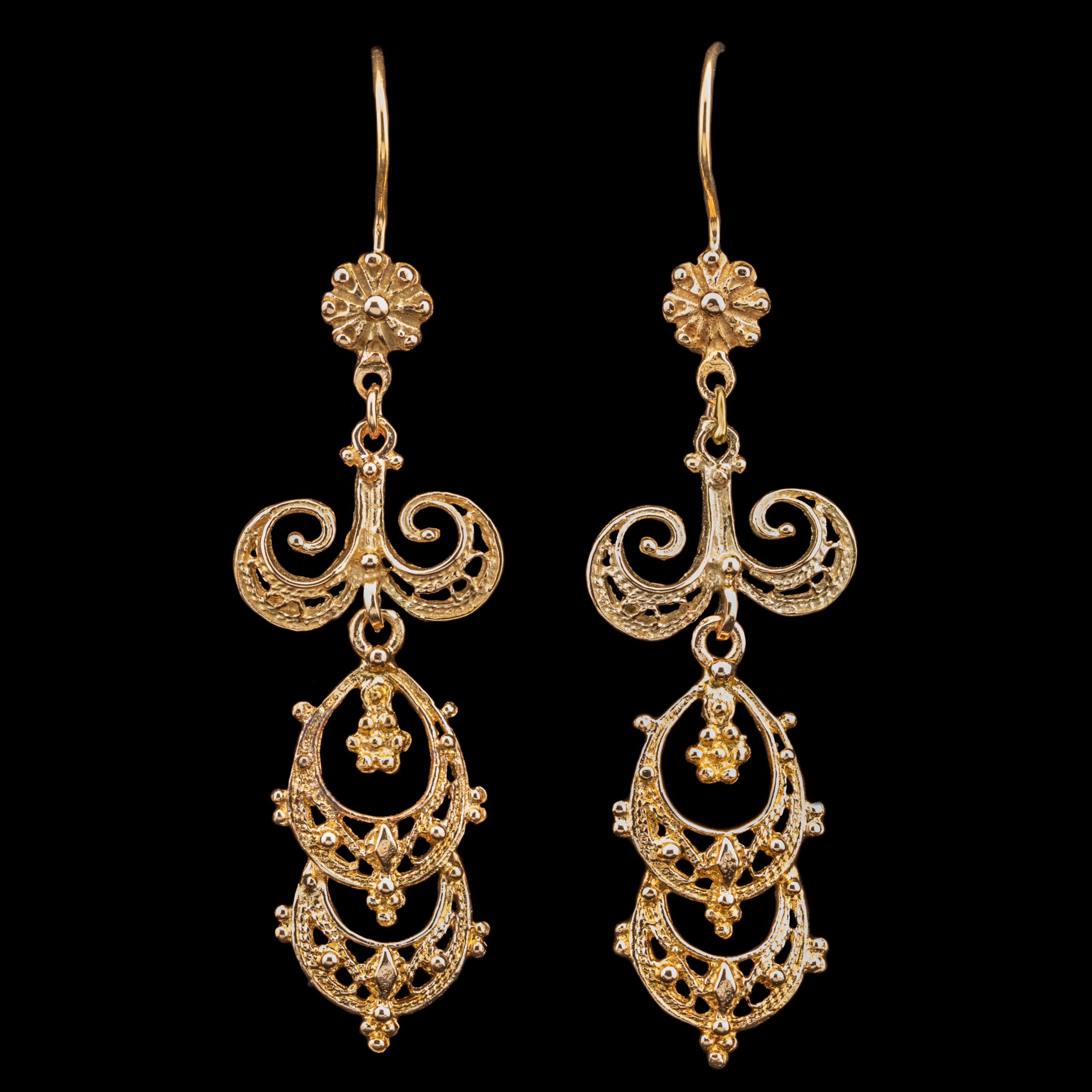 PreOwned 14K Victorian Style Drop Earrings