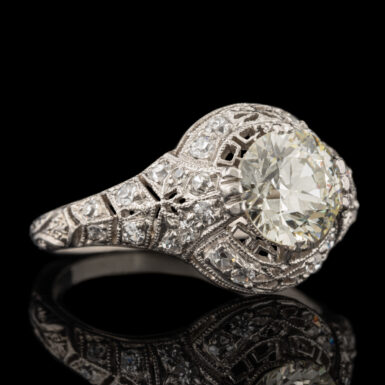 Antique 1.25ct VS Diamond Platinum Filigree Ring