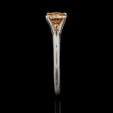Pre-Owned Platinum 1.25ct Fancy Brown/Yellow/Orange Diamond Solitaire Ring