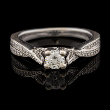 Pre-Owned 14K Diamond By-Pass Design Ring