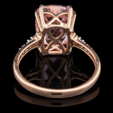 4.5 Carat Kunzite Ring with Diamonds in 14K