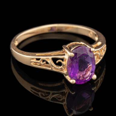 Pre-Owned 1.0 Carat Oval Amethyst Ring