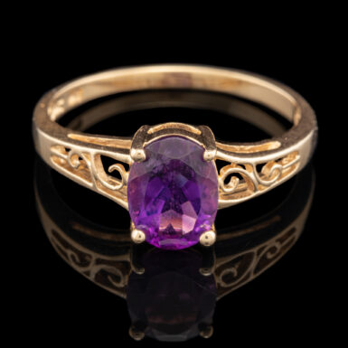 Pre-Owned 1.0 Carat Oval Amethyst Ring