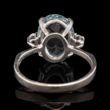 Pre-Owned 18K Aquamarine and Diamond Ring