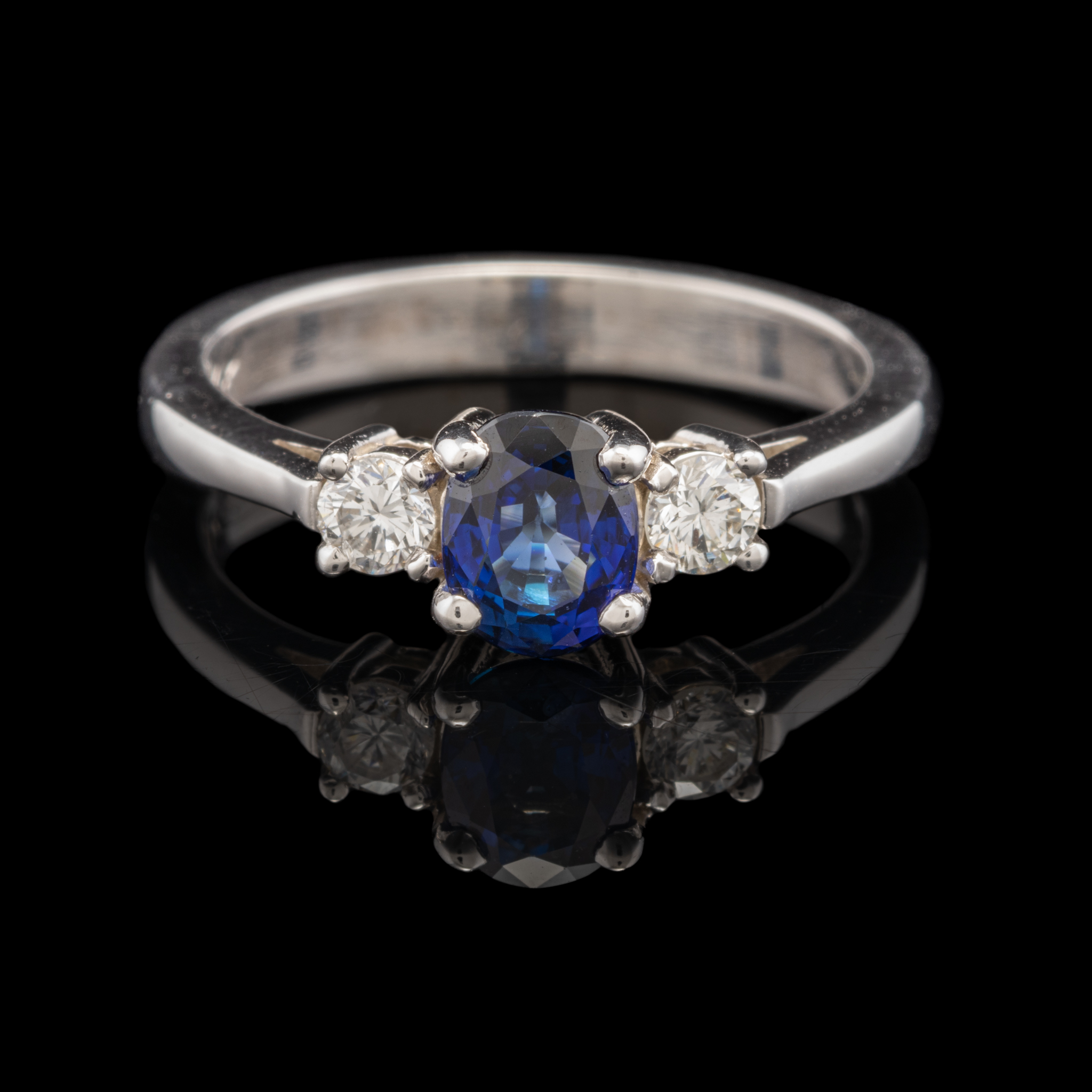 Sapphire and Diamond Ring in 14K White Gold