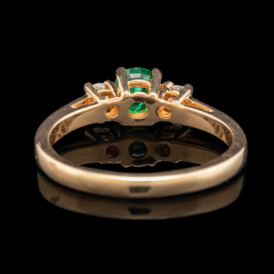 14k Brazilian Emerald and Diamond Ring