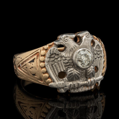 Vintage 32nd Degree Masonic Past Master Diamond Ring in 14K