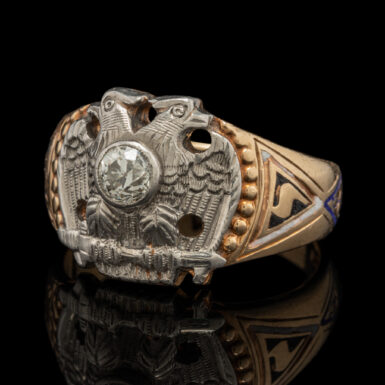 Vintage 32nd Degree Masonic Past Master Diamond Ring in 14K