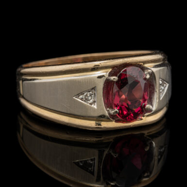Pre-Owned Rhodolite Garnet Ring in 10K with Diamonds