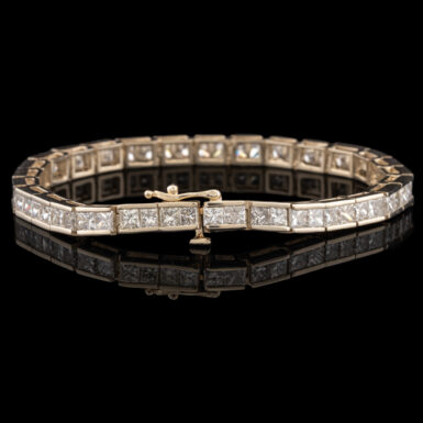 Pre-Owned 10 Carat Total Weight Princess Cut Diamond Bracelet