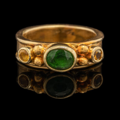 Pre-Owned 20K Green Tourmaline and Yellow Chrysoberyl Ring