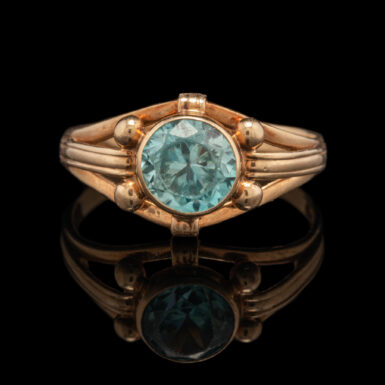 Vintage Blue Zircon Ring in 10K