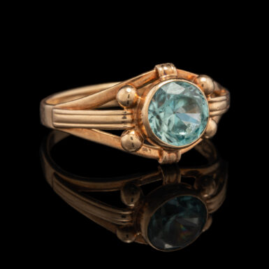 Vintage Blue Zircon Ring in 10K