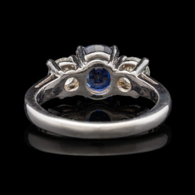 Platinum Ring with 2 Carat Sapphire and Diamonds