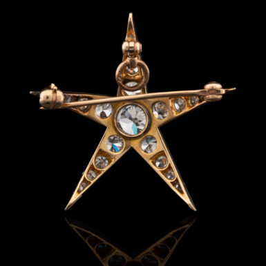 Antique Edwardian Platinum and 18K Diamond Star Pin / Pendant