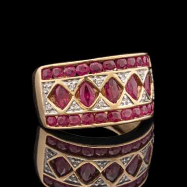 Pre-Owned 10K Ruby and Diamond Band