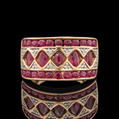 Pre-Owned 10K Ruby and Diamond Band