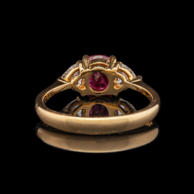 Pre-Owned 18 Ruby and Heart Diamond Ring