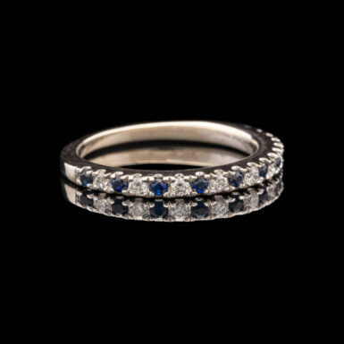 Pre-Owned 14K Diamond and Sapphire Band