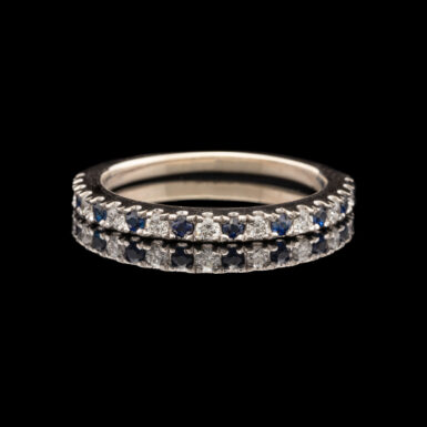 Pre-Owned 14K Diamond and Sapphire Band