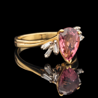 Pre-Owned 18K Tourmaline And Diamond Ring