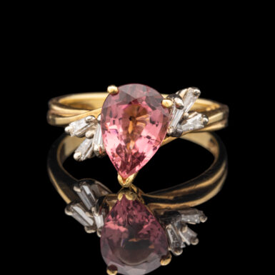 Pre-Owned 18K Tourmaline And Diamond Ring