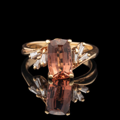 Pre-Owned 14K Tourmaline and Diamond Ring