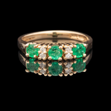Pre-Owned 14K Emerald and Diamond Ring