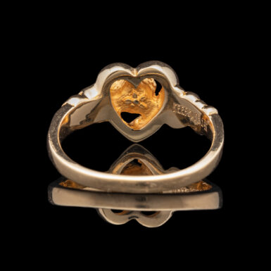 Pre-Owned 14K Rose And Heart Ring With Diamond