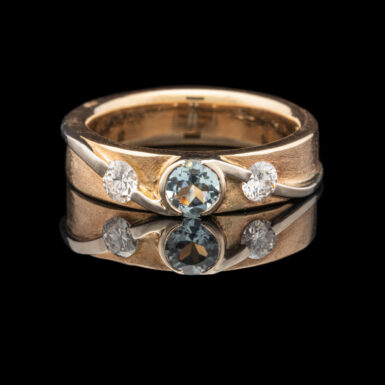 Pre-Owned 14K Aquamarine & Diamond Ring