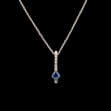 Sapphire and Diamond Pendant in 14K